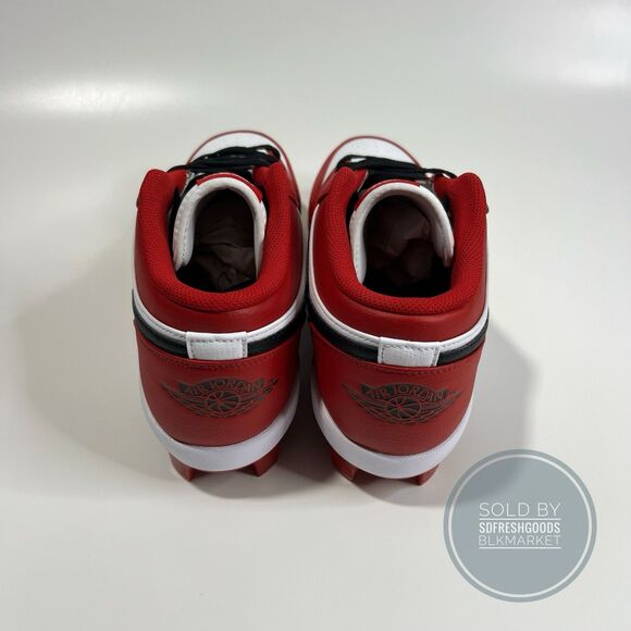 Air Jordan 1 Retro MCS Low \'Chicago\' Red White Baseball Cleats CJ8524-611 Sz 16